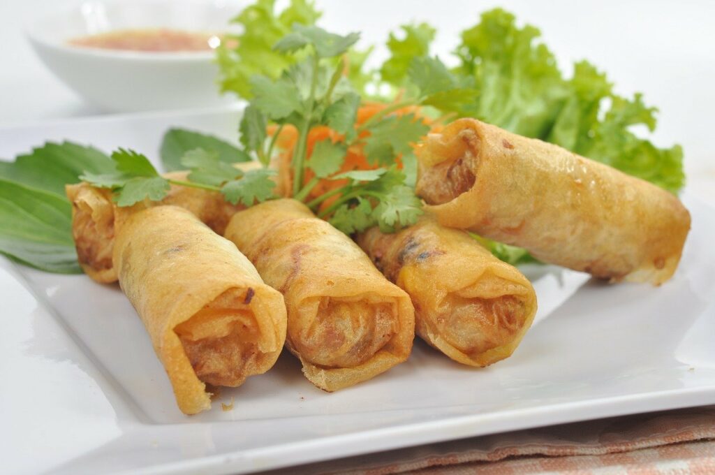 Rollitos de primavera con papel de arroz